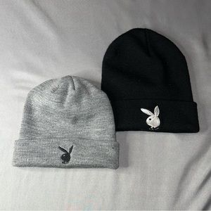 Playboy beanie *bundle* 2 playboy beanies black & white and black & gray